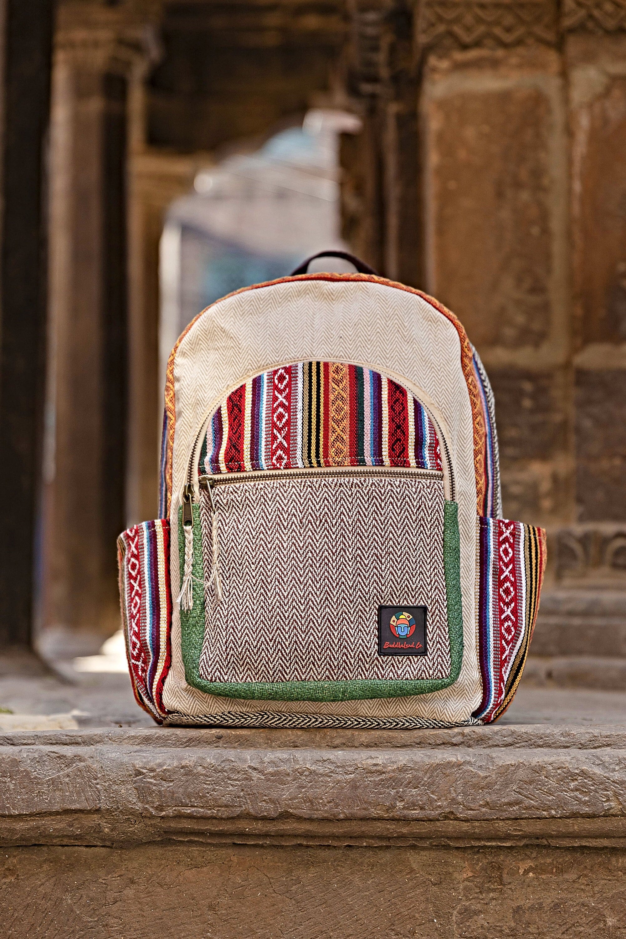 LARGE Himalayan Hemp Backpack with LAPTOP POCKET Nepal Fair Trade Hiking Boho Bag Hippi Backpack Christmas Gift Birthday Gift Cute Backpacks