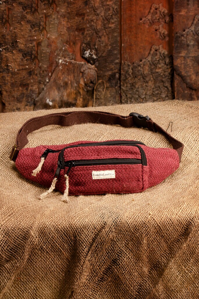 Handmade Hemp Crossbody Bag , Adjustable Waist Bag , Festival Hip Bag , Boho Fanny Pack For Travel , Hemp Bum Bag , Shoulder Bag , Belt Bag
