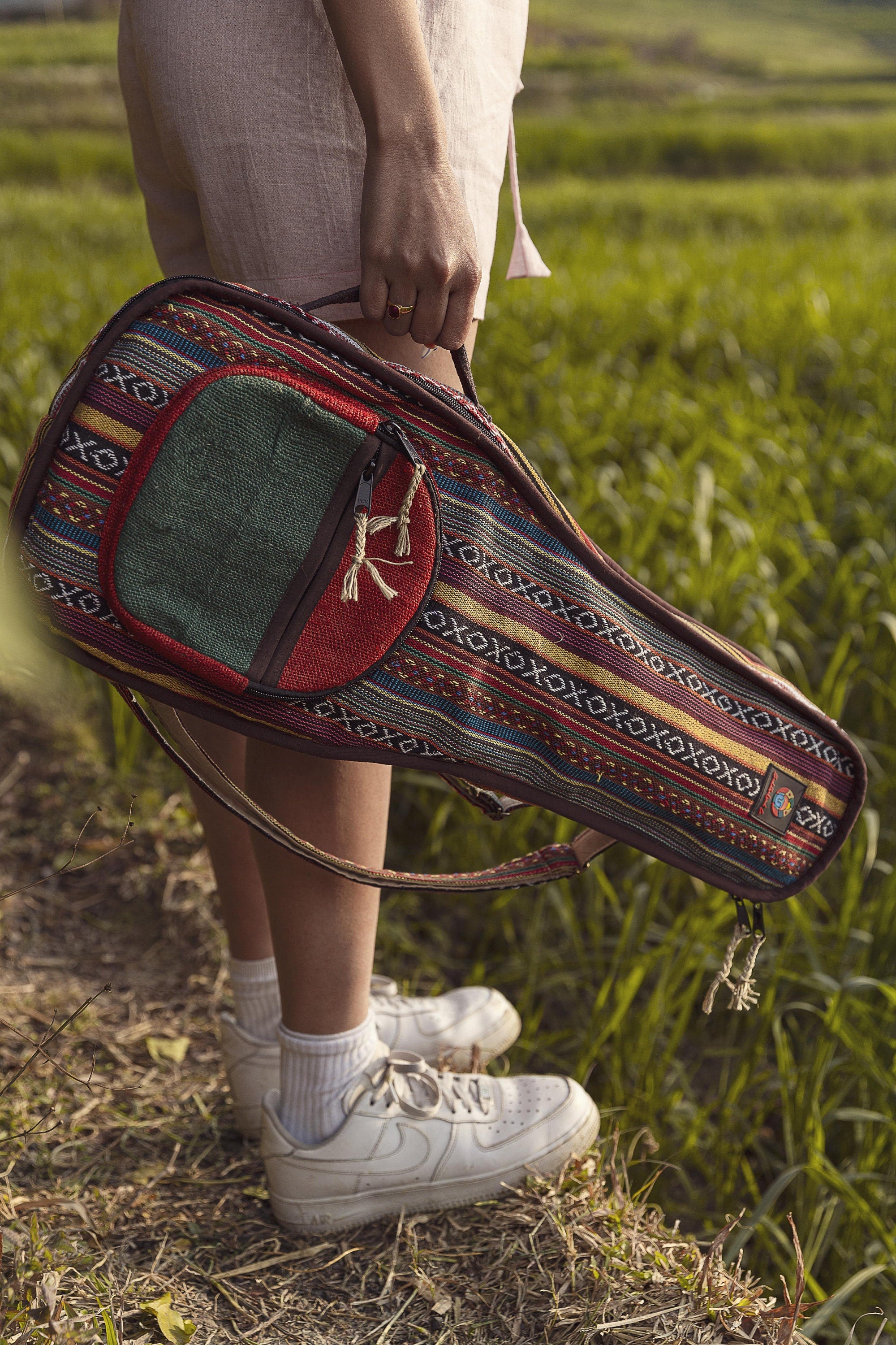 Handmade Hemp Ukulele Bag With Shoulder Straps Ukulele Case With Wall Mount Ukulele Gift Soprano Ukulele Concert Ukulele Tenor Baritone Bag