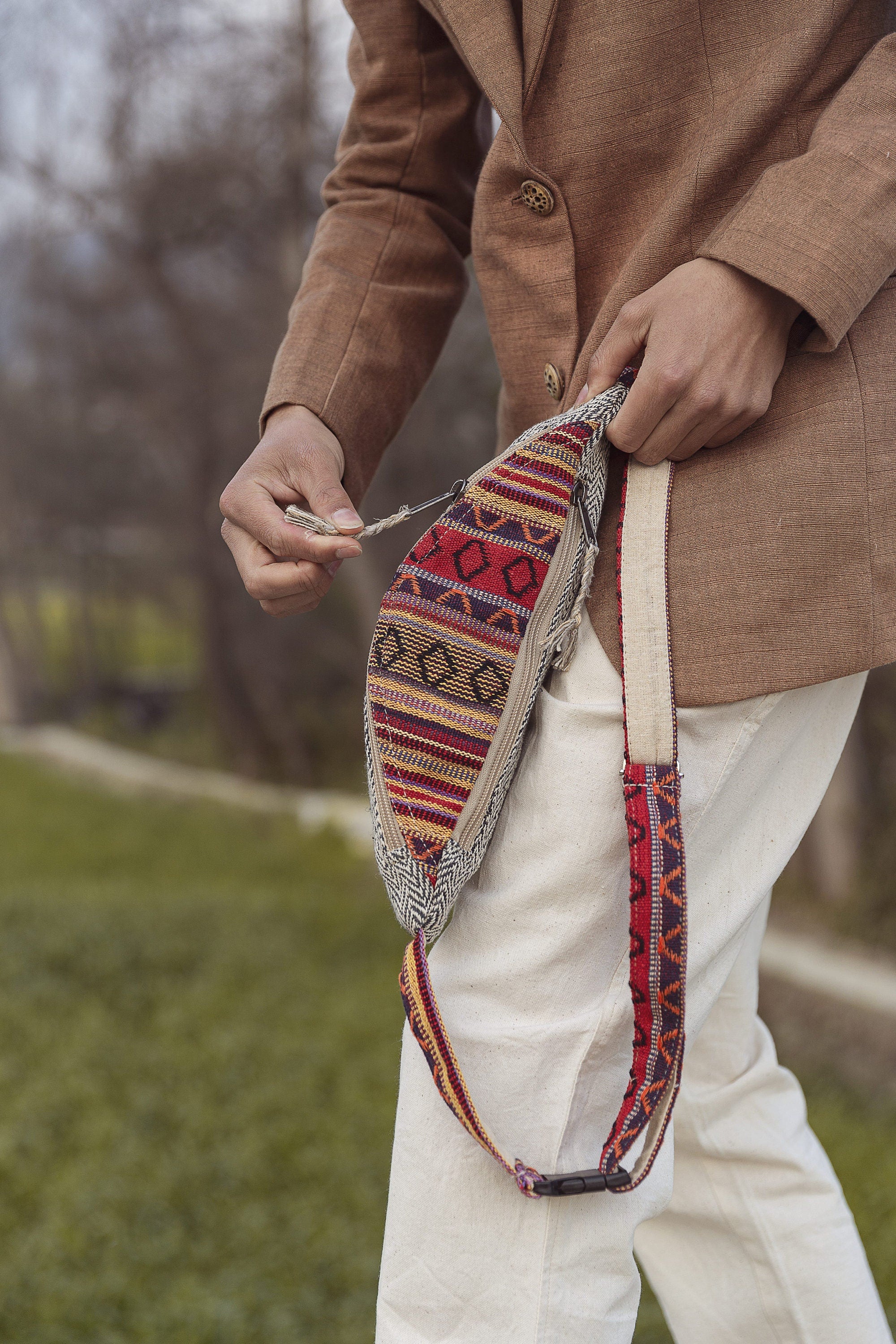 Handmade Hemp Crossbody Bag , Adjustable Waist Bag , Festival Hip Bag , Boho Fanny Pack For Travel , Hemp Bum Bag , Shoulder Bag , Belt Bag