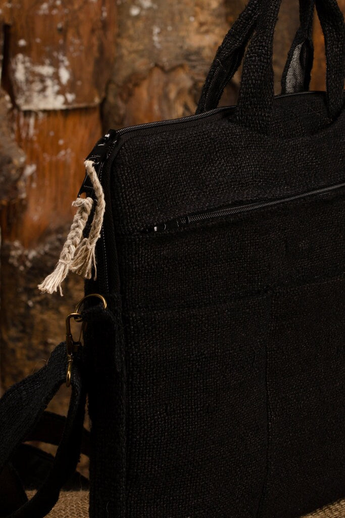 Handmade Hemp Laptop Bag with Adjustable Shoulder Strap, Fits up to 16 inch Laptop Case MacBook, Laptop Sleeve For Work Bag Fathers Day Gift