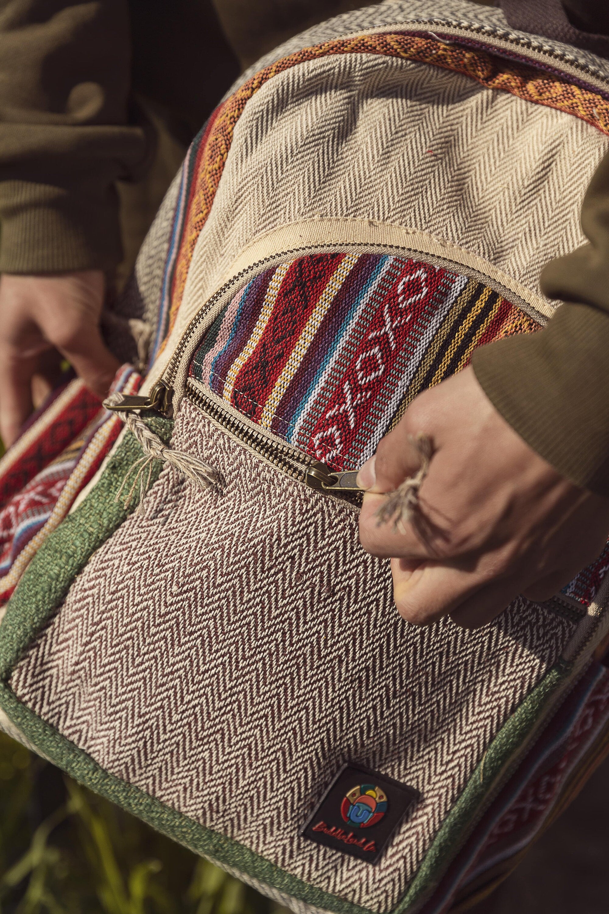 LARGE Himalayan Hemp Backpack with LAPTOP POCKET Nepal Fair Trade Hiking Boho Bag Hippi Backpack Christmas Gift Birthday Gift Cute Backpacks