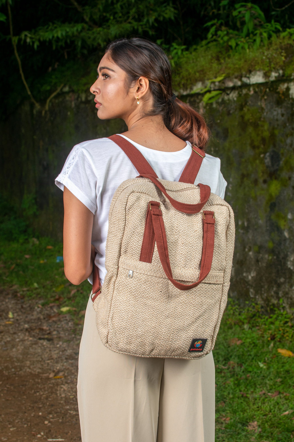 Handmade Hemp Large Backpack For Travel Backpack For Festival Backpack Hippie Backpack Eco Friendly Laptop Bag For Adult Minimalistic Bag