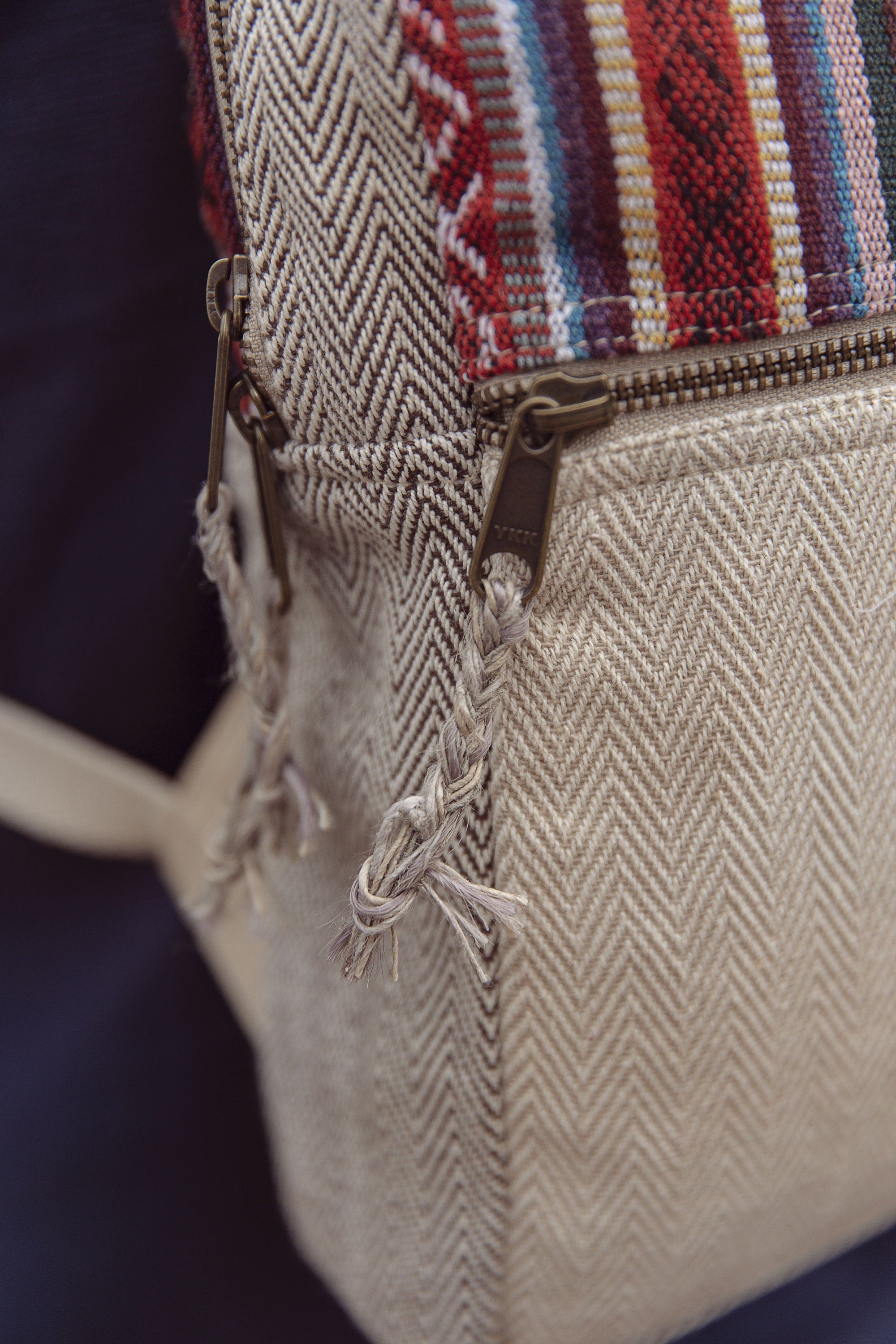 Handmade Hemp Backpack Medium Hemp Bag Travel Bag Women For Festival Bag Hippie Bag For Festival Minimalistic Travel Bag
