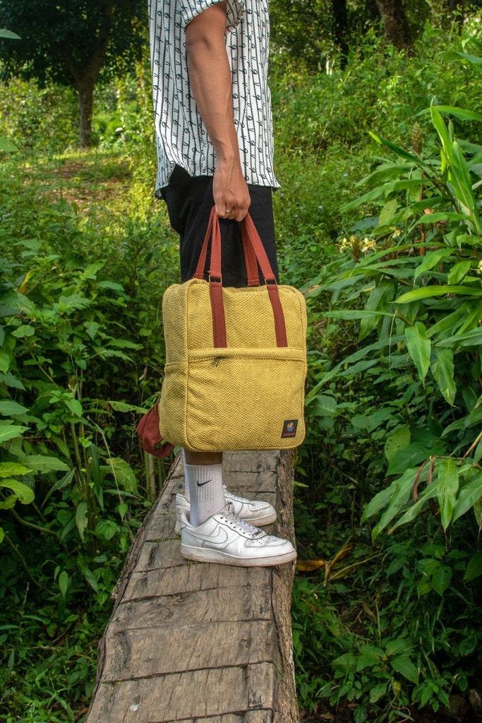 Handmade Hemp Large Backpack For Travel Backpack For Festival Backpack Hippie Backpack Eco Friendly Laptop Bag For Adult Minimalistic Bag