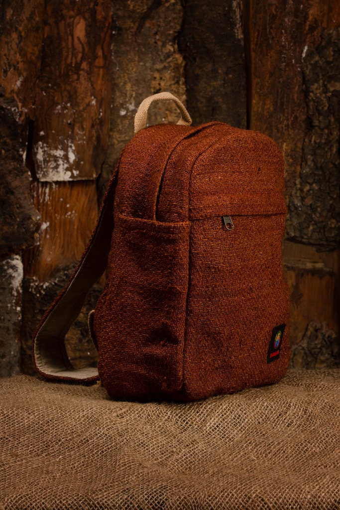 Small Handmade Hemp Backpack , Minimalistic Bag , Festival Backpack , Eco Friendly , Hippie Backpack , Mini Travel Backpack