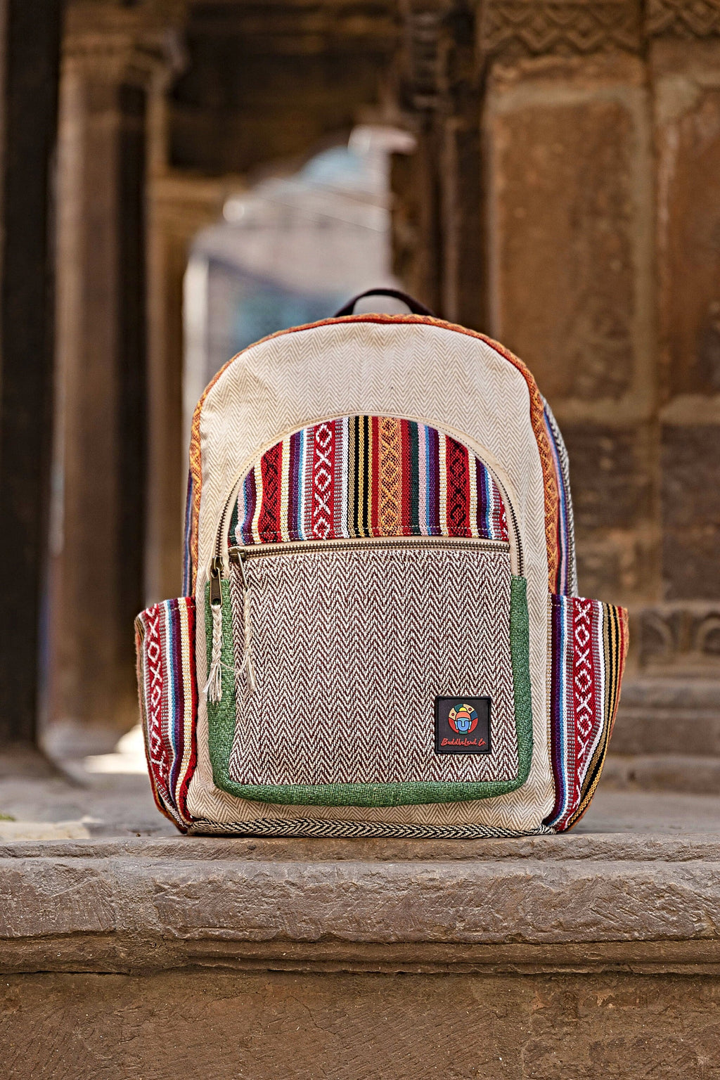 LARGE Himalayan Hemp Backpack with LAPTOP POCKET Nepal Fair Trade Hiking Boho Bag Hippi Backpack Christmas Gift Birthday Gift Cute Backpacks
