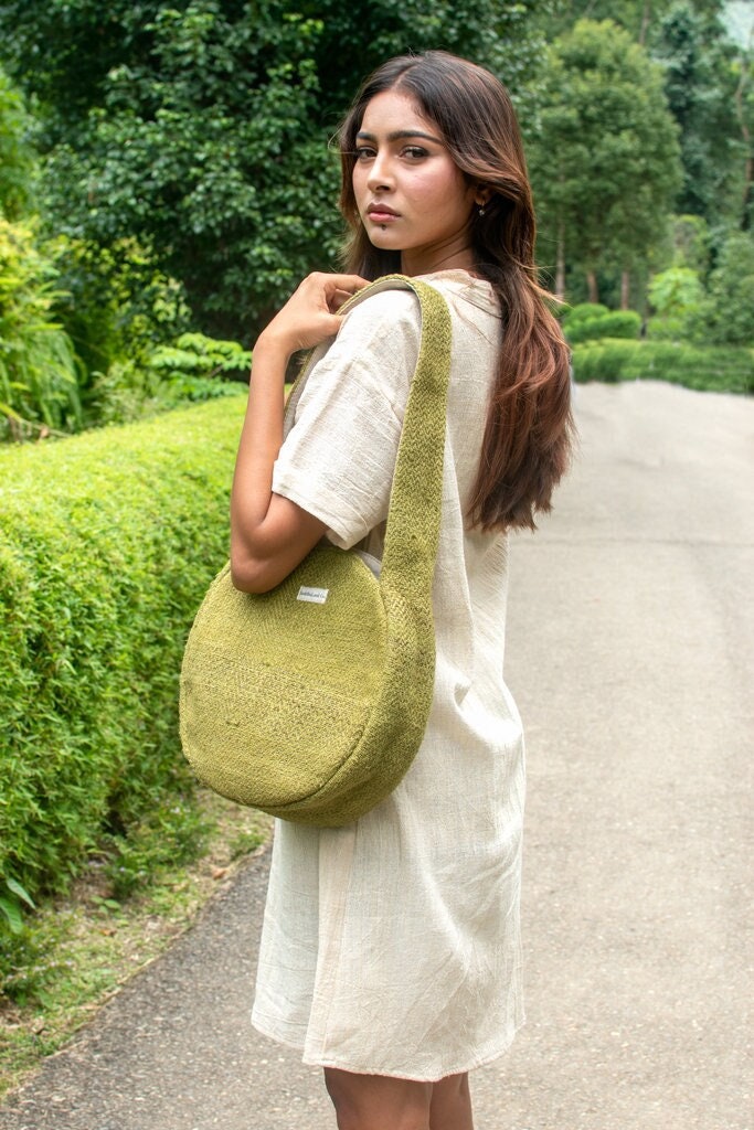 Handmade Hemp Handbag Women Shoulder Bag, Minimalistic Purse For Women, Handwoven Summer Bag, Hand Knit Bag, Small Handbag, Beach Bag
