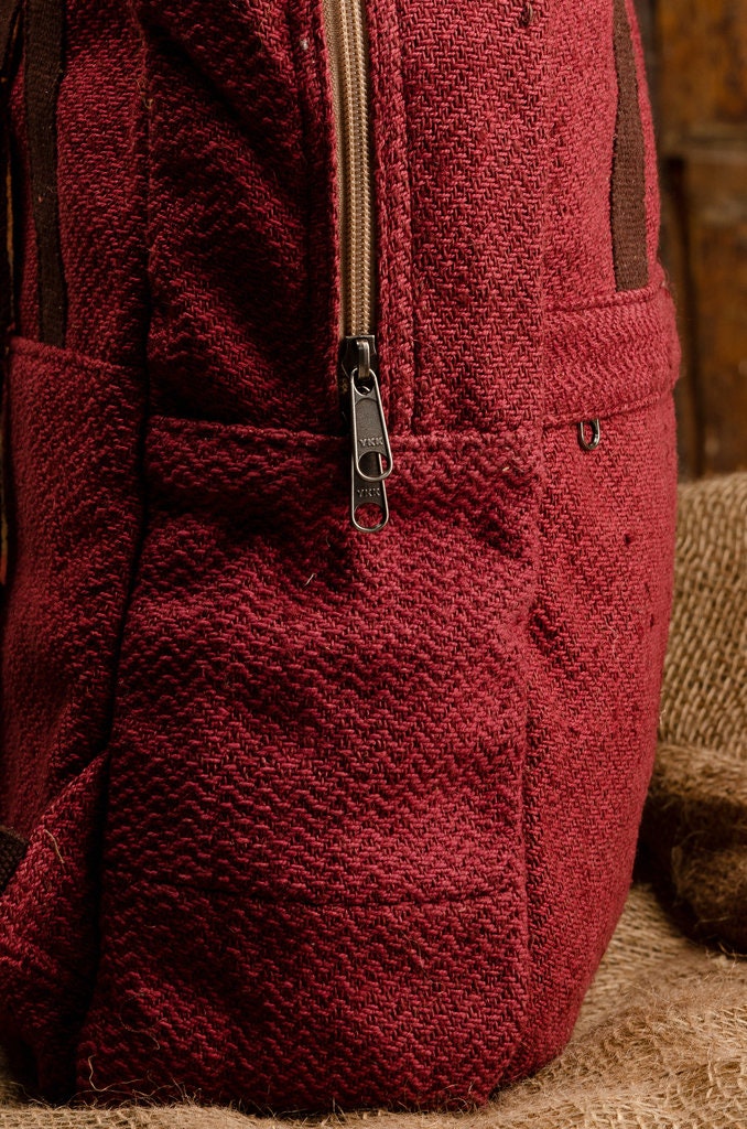 Handmade Hemp Large Backpack For Travel Backpack For Festival Backpack Hippie Backpack Eco Friendly Laptop Bag For Adult Minimalistic Bag