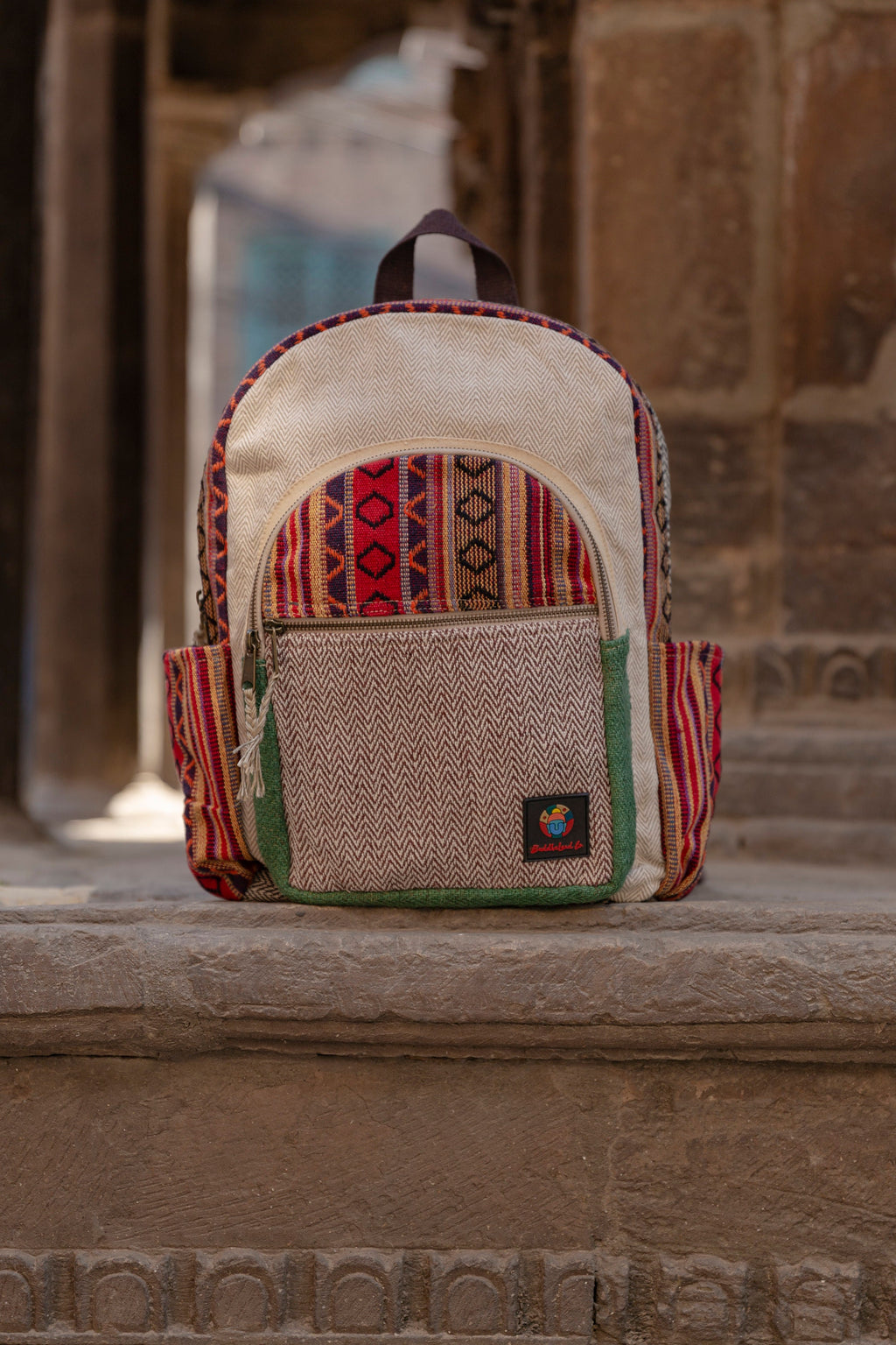 LARGE Himalayan Hemp Backpack with LAPTOP POCKET Nepal Fair Trade Hiking Boho Bag Hippi Backpack Christmas Gift Birthday Gift Cute Backpacks