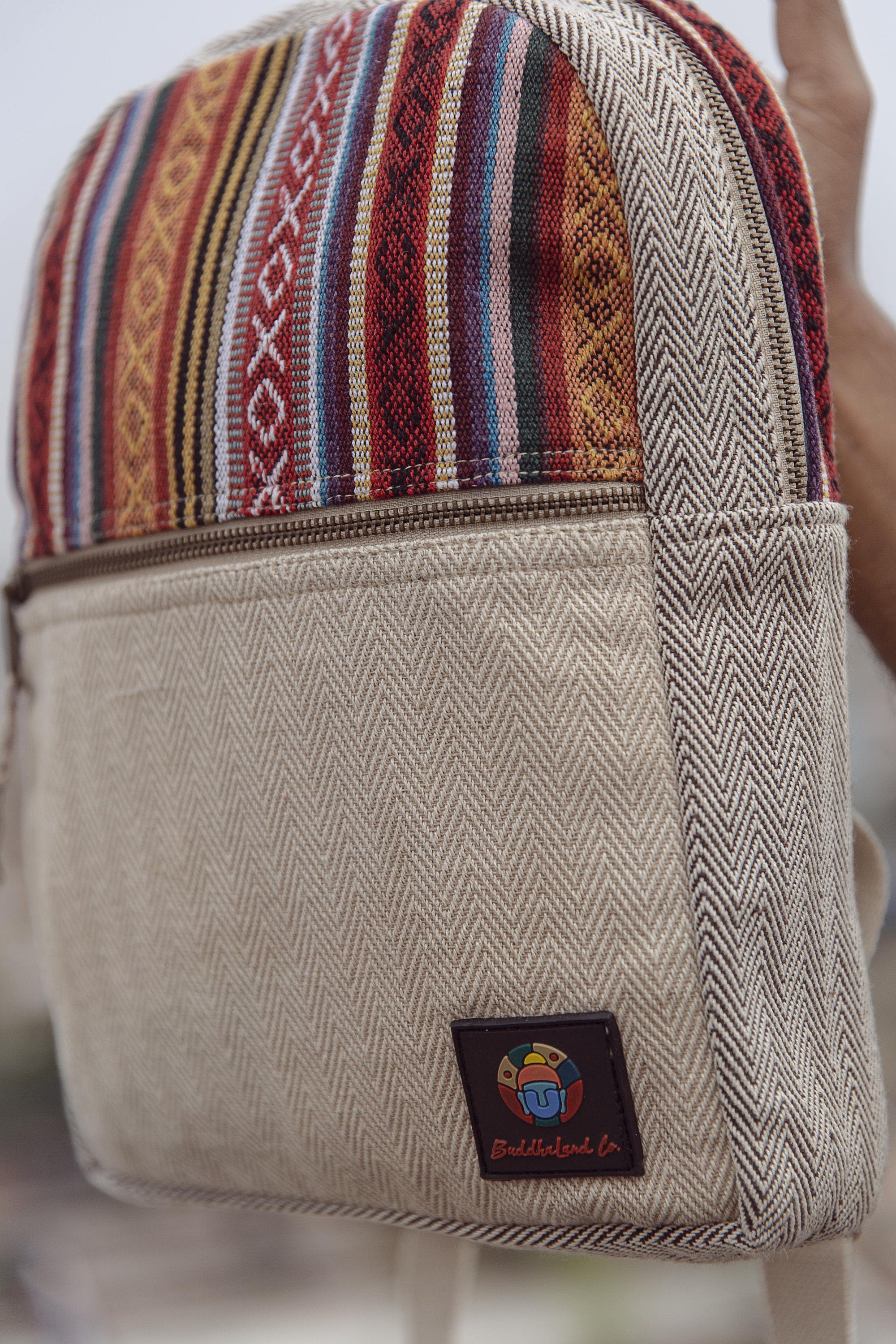 Handmade Hemp Backpack Medium Hemp Bag Travel Bag Women For Festival Bag Hippie Bag For Festival Minimalistic Travel Bag