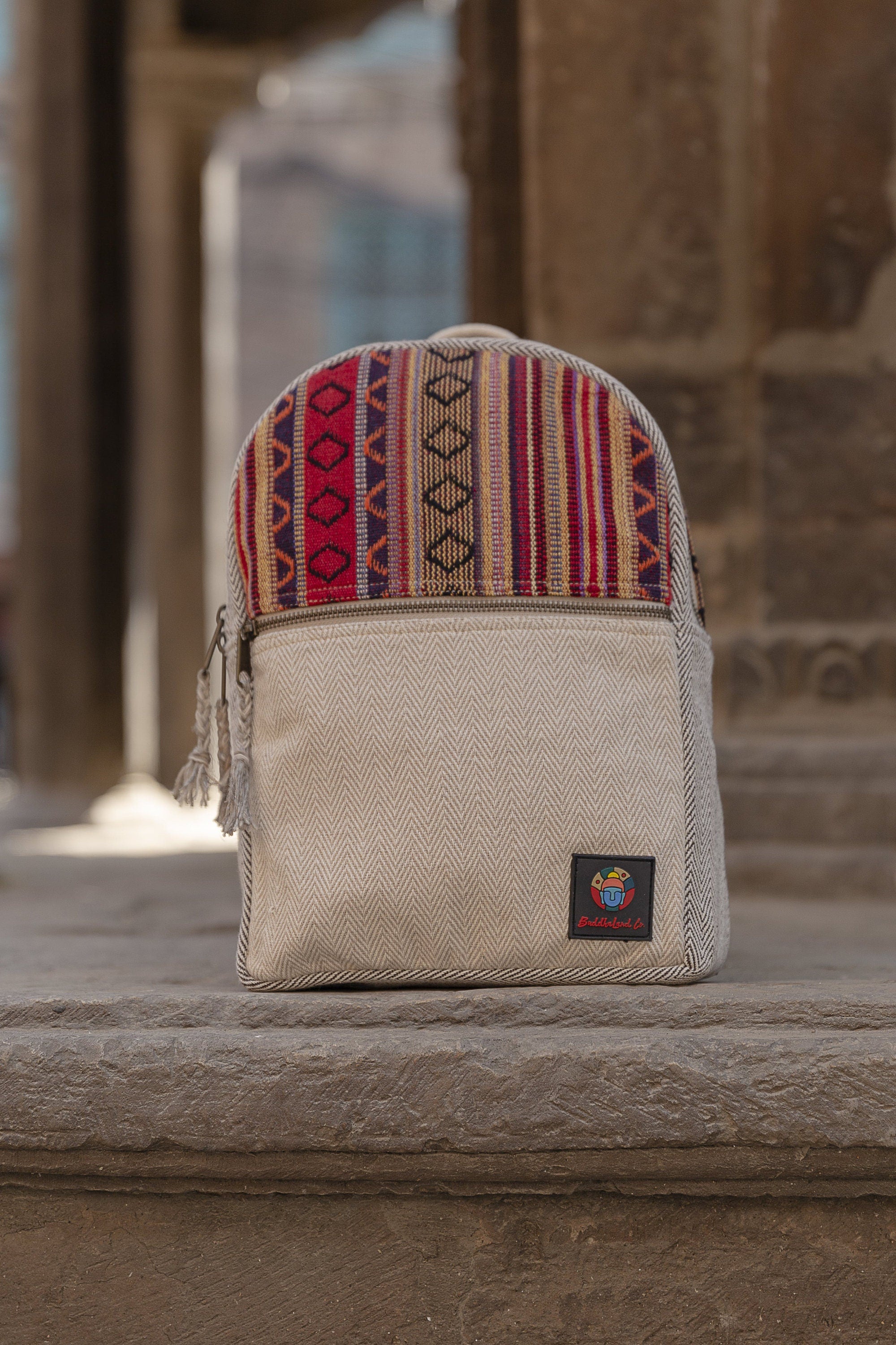Handmade Hemp Backpack Medium Hemp Bag Travel Bag Women For Festival Bag Hippie Bag For Festival Minimalistic Travel Bag