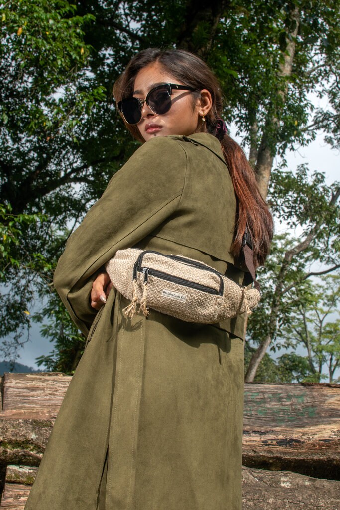 Handmade Hemp Crossbody Bag , Adjustable Waist Bag , Festival Hip Bag , Boho Fanny Pack For Travel , Hemp Bum Bag , Shoulder Bag , Belt Bag