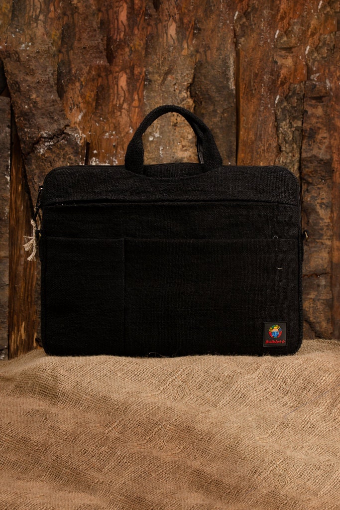 Handmade Hemp Laptop Bag with Adjustable Shoulder Strap, Fits up to 16 inch Laptop Case MacBook, Laptop Sleeve For Work Bag Fathers Day Gift