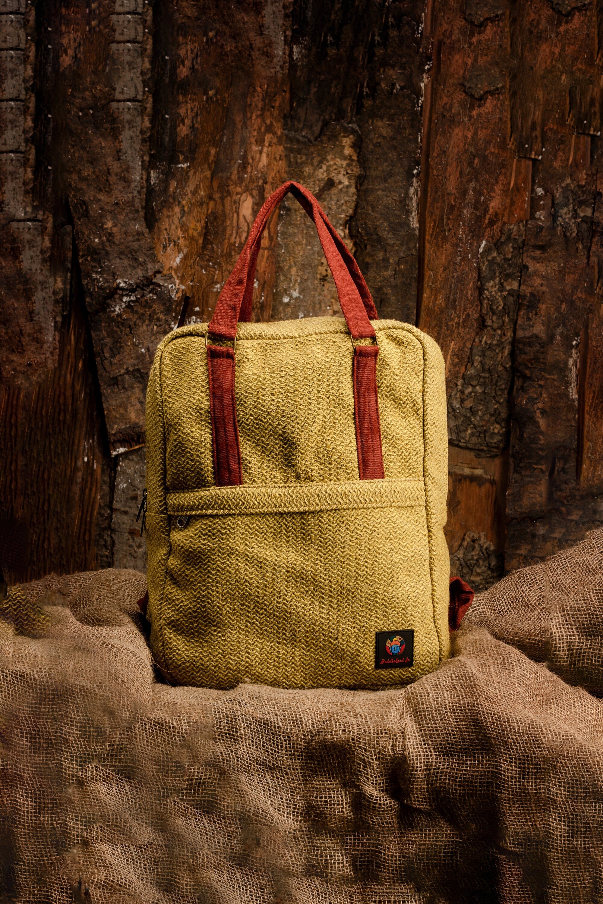 Handmade Hemp Large Backpack For Travel Backpack For Festival Backpack Hippie Backpack Eco Friendly Laptop Bag For Adult Minimalistic Bag
